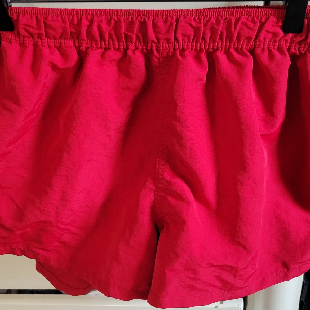 Red "State of Mine" athletic shorts
